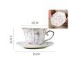 Floral Print Pattern Cup&saucer Gilding Edge Porcelain Coffee Mug Dining Table Flower Mugs Afternoon Tea Teacup Fruits Juice Cup