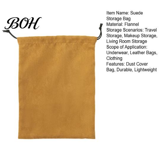 Moisture-Proof Purse Storage Suede Dust Cover Bag, with Drawstring Closure, Soft Protective Anti-Oxidation Bag Pouch, for Luxury Leather Totes