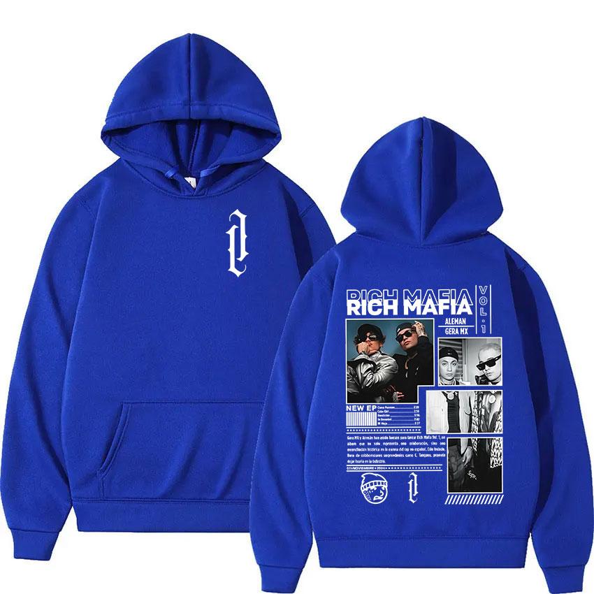 Felpa Grafica Uomo Rapper Poch Mafia Aleman Gera Mx Tour Vintage Oversize Felpa con Cappuccio Y2K Hip Hop Gotica Felpe con Cappuccio