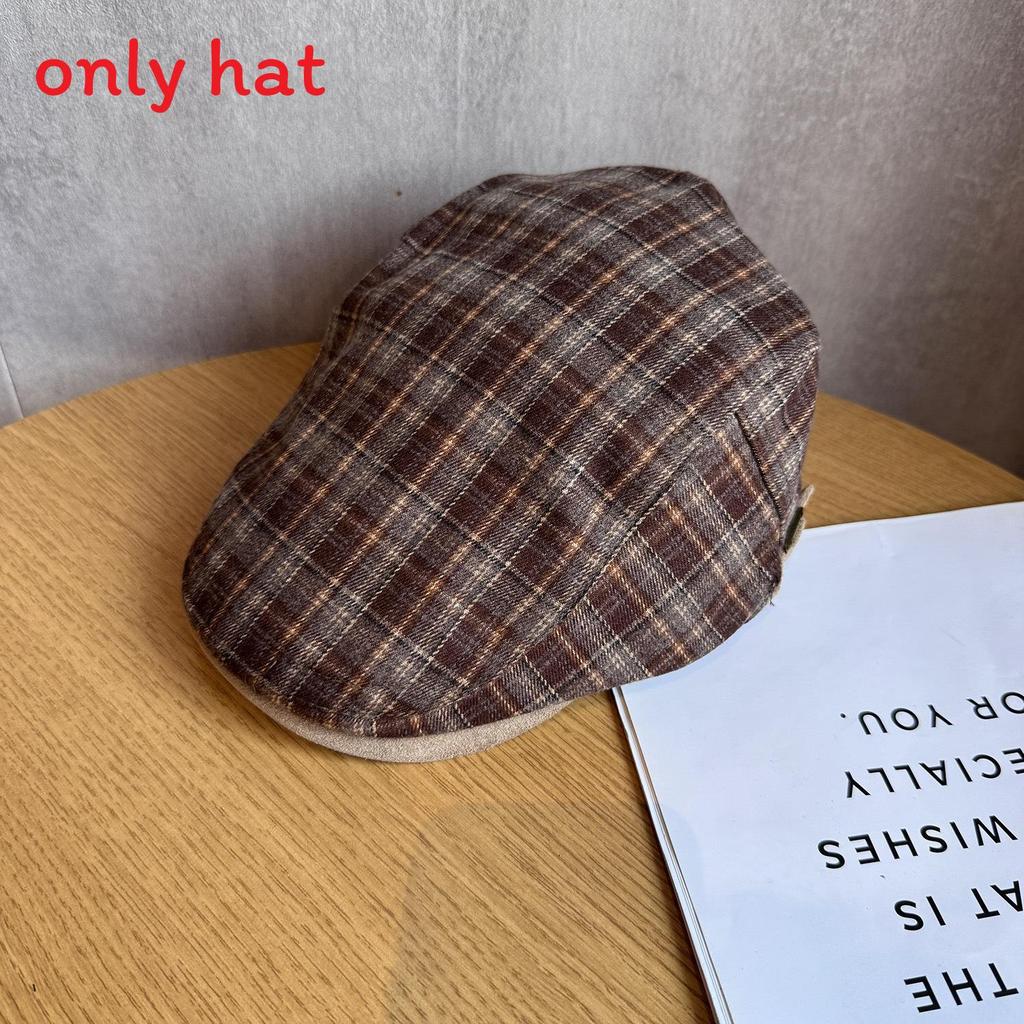 Checkered Retro Fashionable Pattern Women Casual Beret For Autumn And Winter