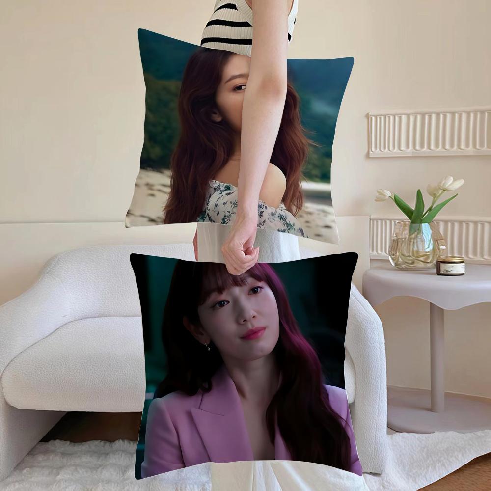 Actress Sweet P-Park Shin Hye Cushion Cover Washable Linen Pillowcase Soft For Sofa Bed Cozy Home Room Decor