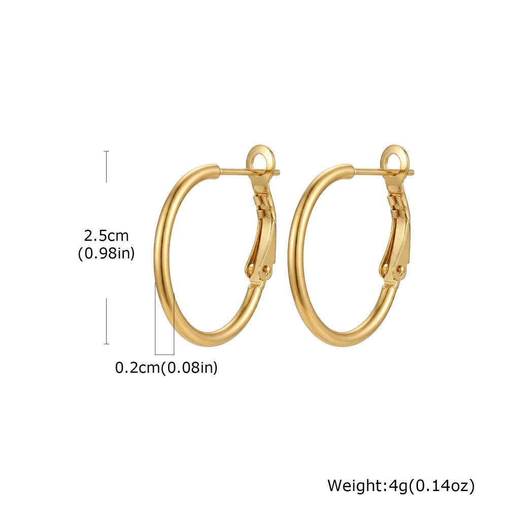 Minimalist Round Hoop Earrings for Women Stainless Steel Geometric Earrings Hip Pop Fashion Jewelry Gift