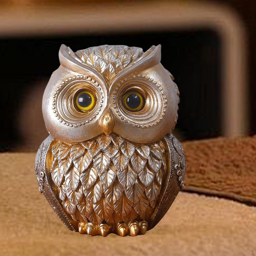Adorable Owl Ornament Statue Decoration Landscape Miniature Fairy Garden Sculpture Birds