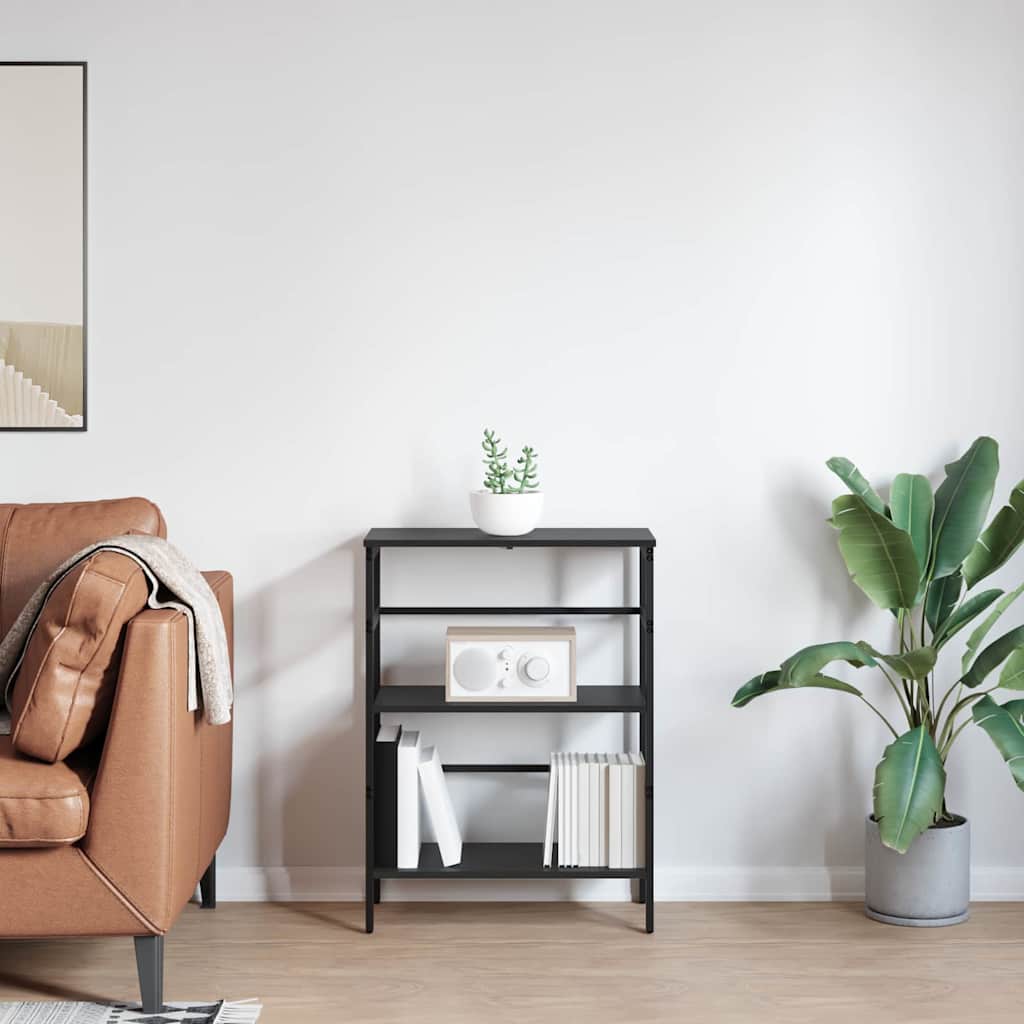 Bookshelf Black Oak Look 60 x 29.5 x 81 cm