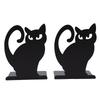 Cat Bookends Decorative Metal Book Ends for Home Office Desk Bookshelf Decor L Shaped Base