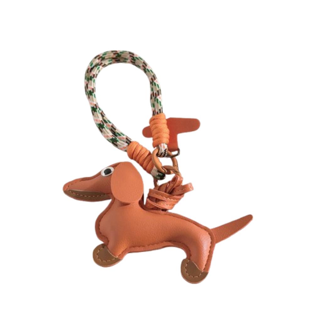 Mini Dachshund Dog Keychain Braided Lanyard Car Key Accessories  Women