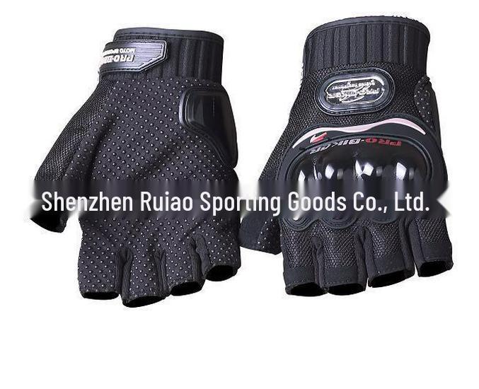 

Half-Finger Non-Slip Motorcycle Racing Gloves - Protective Off-Road Riding Gear Medium чёрный