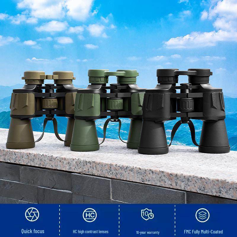 20x50 Large Eyepiece HD Low Light Night Vision Portable Outdoor Binoculars