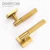 Dooroom Mässing Dörr räfflat handtag Set Modern Interiör Sovrum Badrum Dörrhandtag Set Dummy Säkerhet Passage lås
