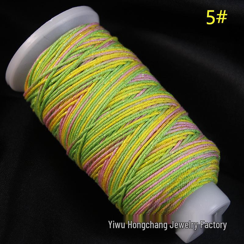 Variegated Hand-Spun Cotton Necklace & Bracelet Rope with Gold Tibetan Starry Sky Gradient
