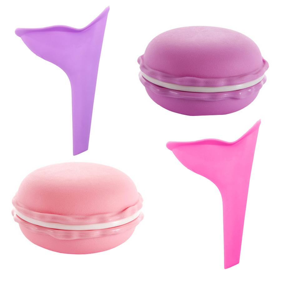 2 Colors Female Portable Silicone Urinal  Suitable for Pregnant Women Stand Up Pee Tools for Outdoor Traveler with Storage Box
