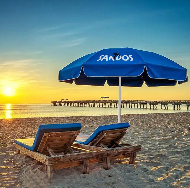 Faltbarer Garten-Strandsonnenschirm, doppelt faltbar, wasserdichtes Cover, XXL
