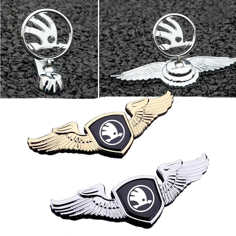 Ycpry6 Autocollant Emblème Capot Avant de Voiture pour Skoda Fabia 1 Octivia RS Superb 2 Rapid Kodiaq A7 Karoq Citigo Yeti Kamiq Vision S Badge 3D