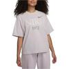 Nike Sportswear Classics Drop Shoulder Sleeve T Shirt Women's Gray Purple FQ6601-019