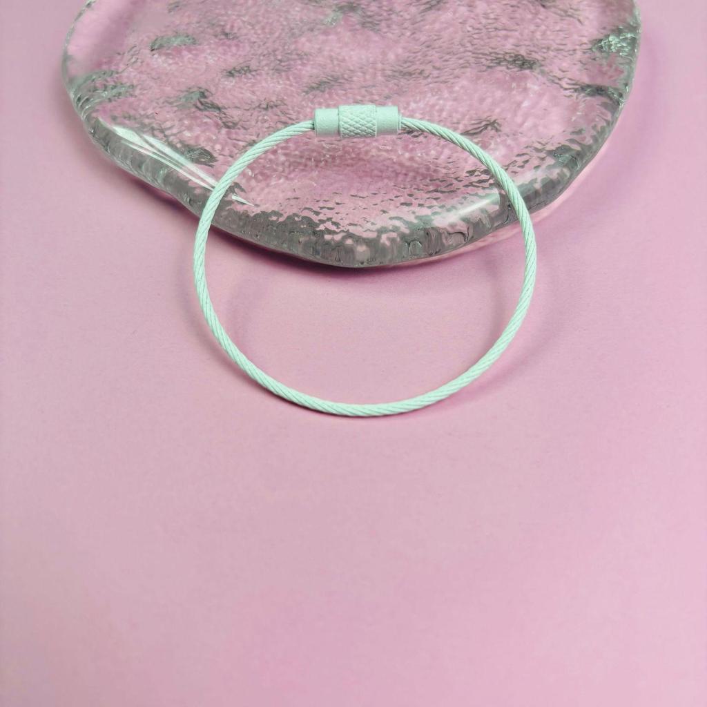 Punktfärgad Emaljerad Ståltrådsring, Målad/Rostfri Stålring, Repspänne, Godisfärgad Ståltrådsrep