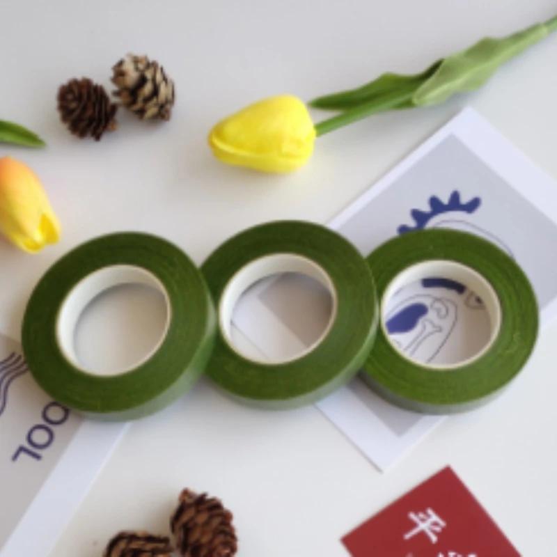 30 Yard 12MM Floral Stem Tape Corsages Buttonhole Artificial Flower Stamen Wrap Florist Green Tapes Nylon Flower Supplies