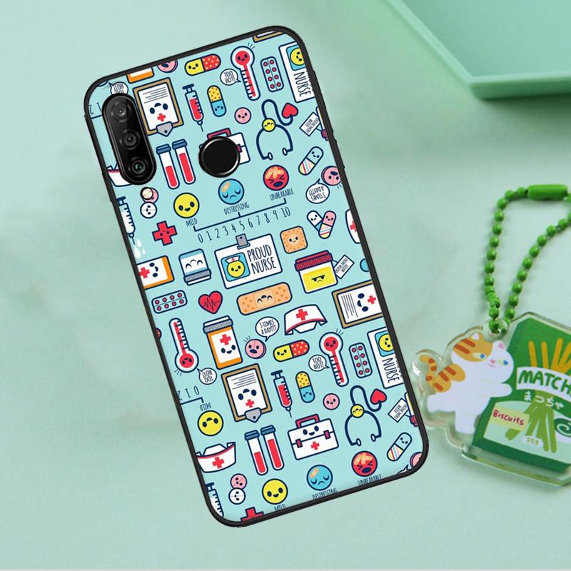 Stethoscope Heart Nursing Nurse For Huawei Nova 12i 12s 7i 8i 11i 9 10 SE Y90 Y60 Y70 Y72 Y61 Y91 P30 P40 Lite P60 Pro Case