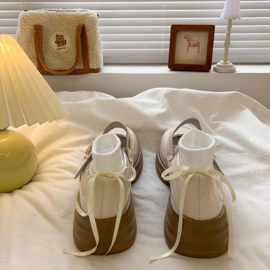 Women's Korean Retro Pearl Loafers – White, Summer 2025, Versatile Shallow Mouth, College Style, Thick Sole, Round Toe, Mary Jane Shoes.