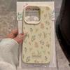 Pink Blue Floral Art Pattern Lychee Texture Phone Case For iPhone 17 16 15 14 13 12 11 Pro Max Plus 17 Air X XS XR Soft Cover