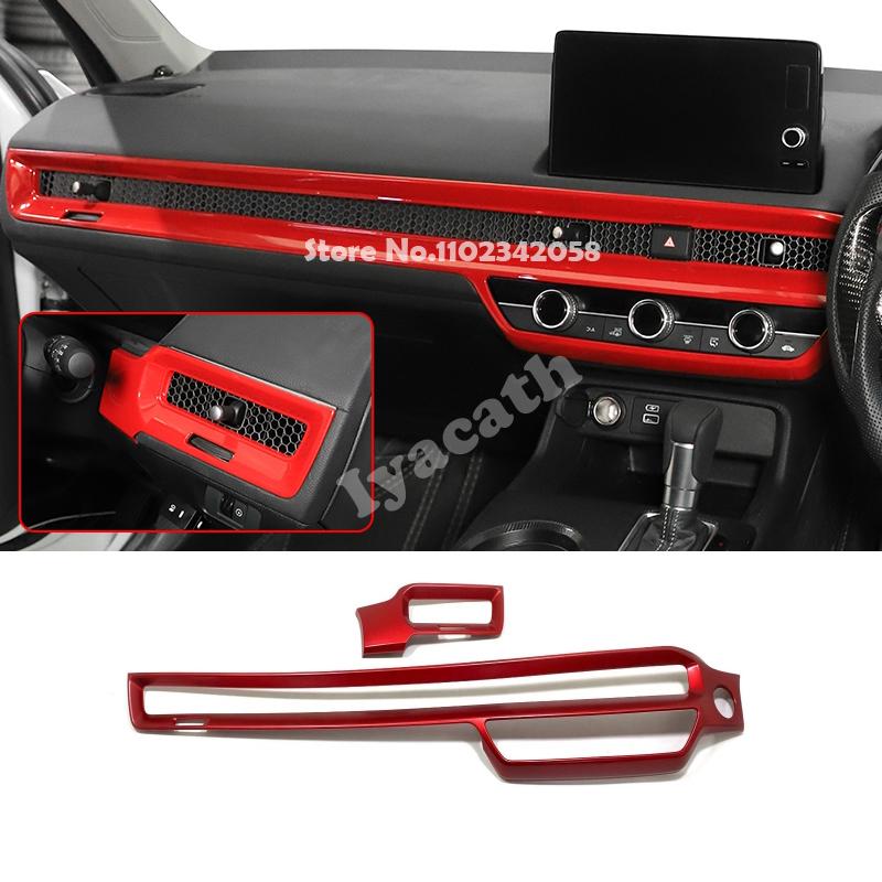 For Honda Civic 11th Gen   ABS Interior front dashboard Air Condition Switch Outlet Frame Central Control Strip trim