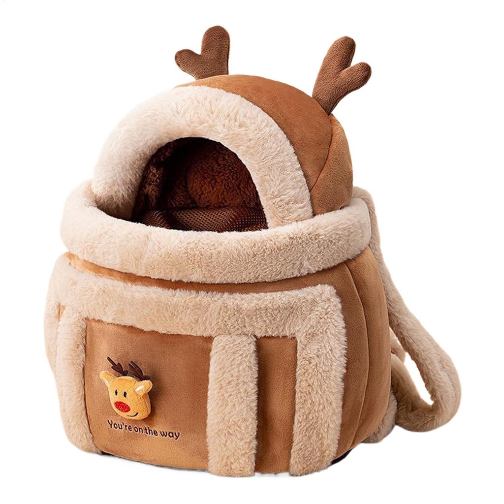small Pet Carrier Bag Cat Dogs Plush Backpack Winter Warm Nest Kitten Puppy Hanging Chest Portable Carriers for Outdoor Travel