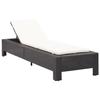 VidaXL Sunbed with Cushion Black Wicker
