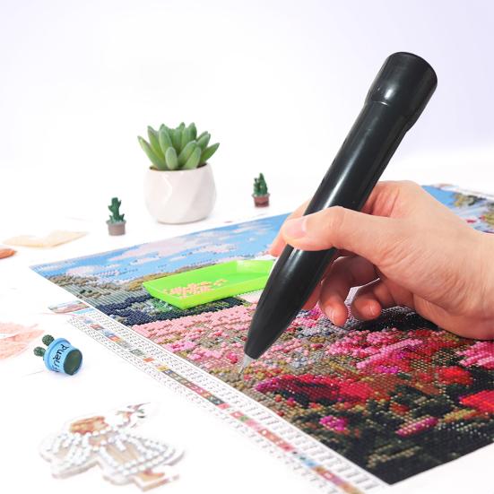 Electric Diamond Art Pen Vacuum Rhinestone Placement Pen Wireless Wax-Free Diamond Art Tool for DIY Projects Crafting Precision