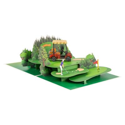 3D Sculpted Golf Cart Greeting Card With Handcrafted Detail Sports Event Themed Card For Collector And Celebration