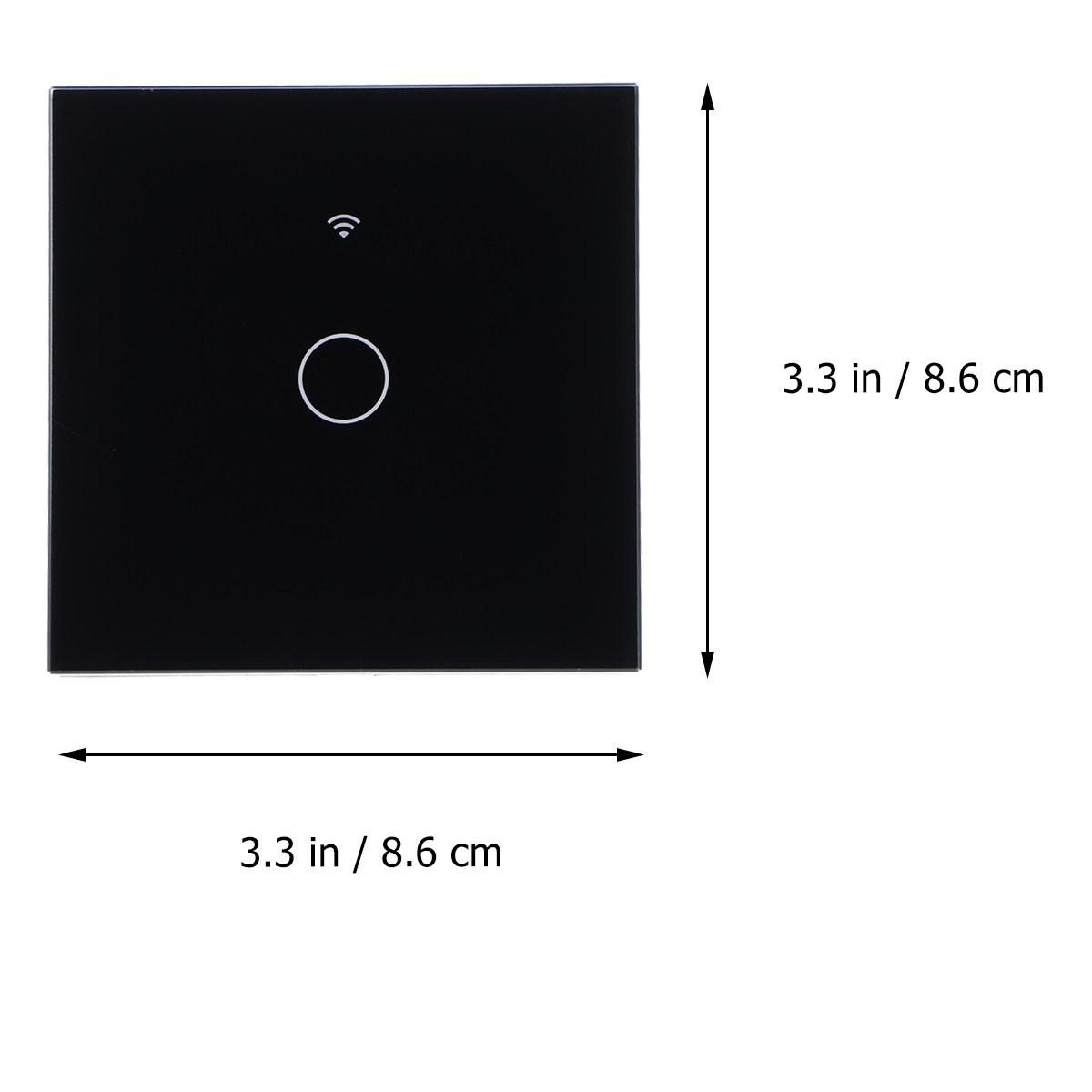 Wifi Smart Switch 1 Gang 100-250V Touch Control Wall Panel Real Time Monitoring Tempered Glass