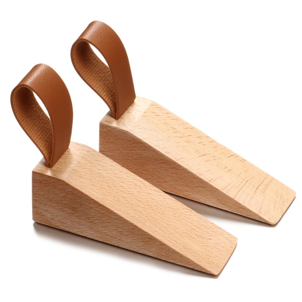 Hanging Non-Slip Beech Wooden Soild Door Stopper Door Wedges