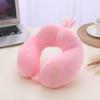 Cute Travel Pillow with Ear Cartoon Neck Pillow for Kids Memory Foam Animal Pillow U Shaped Cushion Plush for Airplane Train