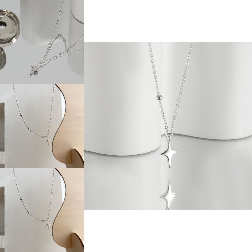 Elegant Minimalist Silver Alloy Star Charm Necklace For Women Ideal For Casual Outfits