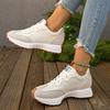 Fashion Women's Fashion Chunky Sneakers Autumn 2025 Non Slip Platform Sports Shoes for Women Thick Sole Lace Up White Vulcanized Shoes