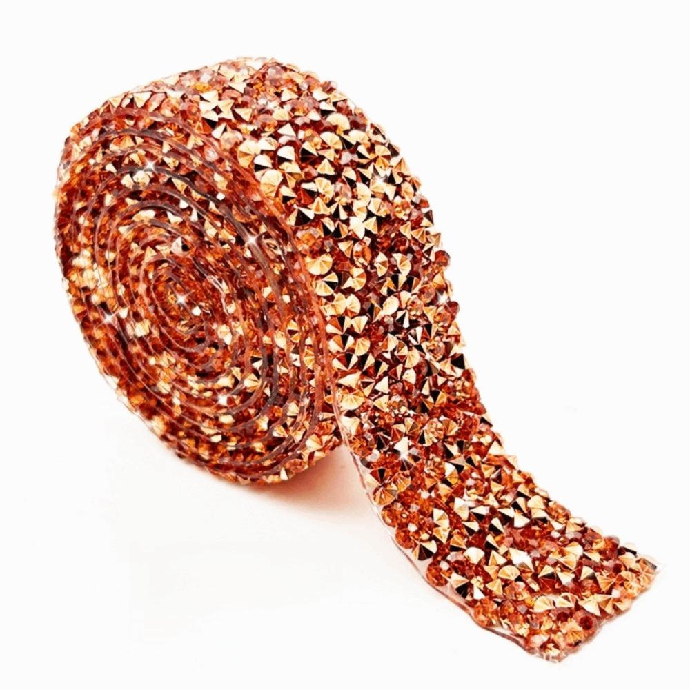 Decorative Strip Colorful Resin Rhinestone Shiny Flexible Rhinestone Strip Self Adhesive DIY Rhinestone Sticker Garment Decor