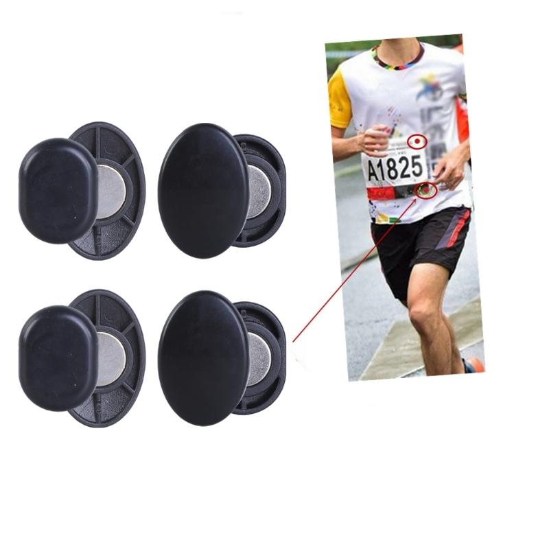 4 Pair Magnetic Race Bib Holder Running Fix Clip Buckle Magnetic Race Bib Holder Running Race Number Running Bib Clip