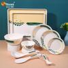 Wuhua A5 Eucalyptus Melamine Tableware: Durable, Easy-to-Clean, Food-Grade Bowls & Plates, Ideal for Household Use.