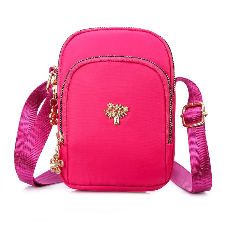 Trendige Nylon-Crossbody-Tasche für Handy & Münzen - Vertikale Umhängetasche