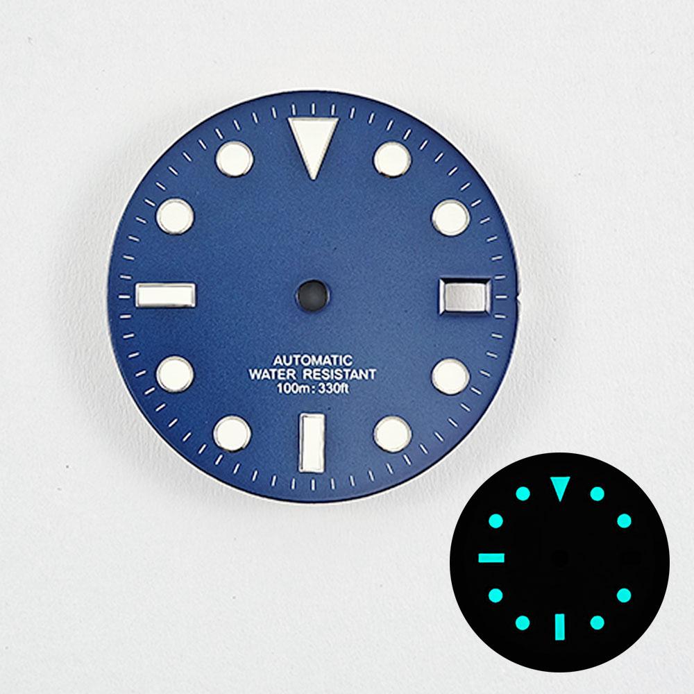 NH35 28.5mm No Logo Watch Dial Sterile Luminous White Black Blue Green For NH35A NH36 High Quality Silver Nail dial Parts