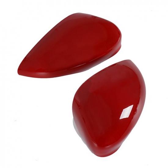For 2011-2017 Ford Fiesta LH+RH Door Side Rearview Mirror Cover Caps Trim Red AC
