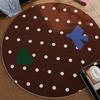 Living Room Rug Minimalist Style Cute Polka-Dot Round Carpet Soft Comfortable Faux Cashmere Bedroom Floor Mat Home Decor Rugs