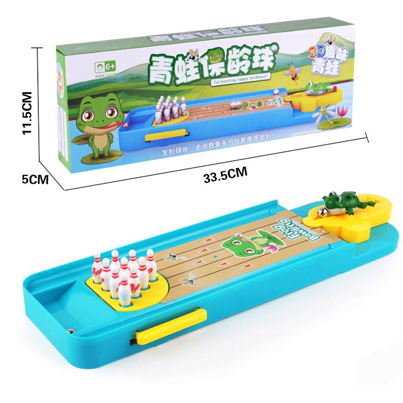 Board Games, Intellectual Toys, Children'S Bowling, Frog Catapult Ball Toys, Mini, Tabletop Shooting Games