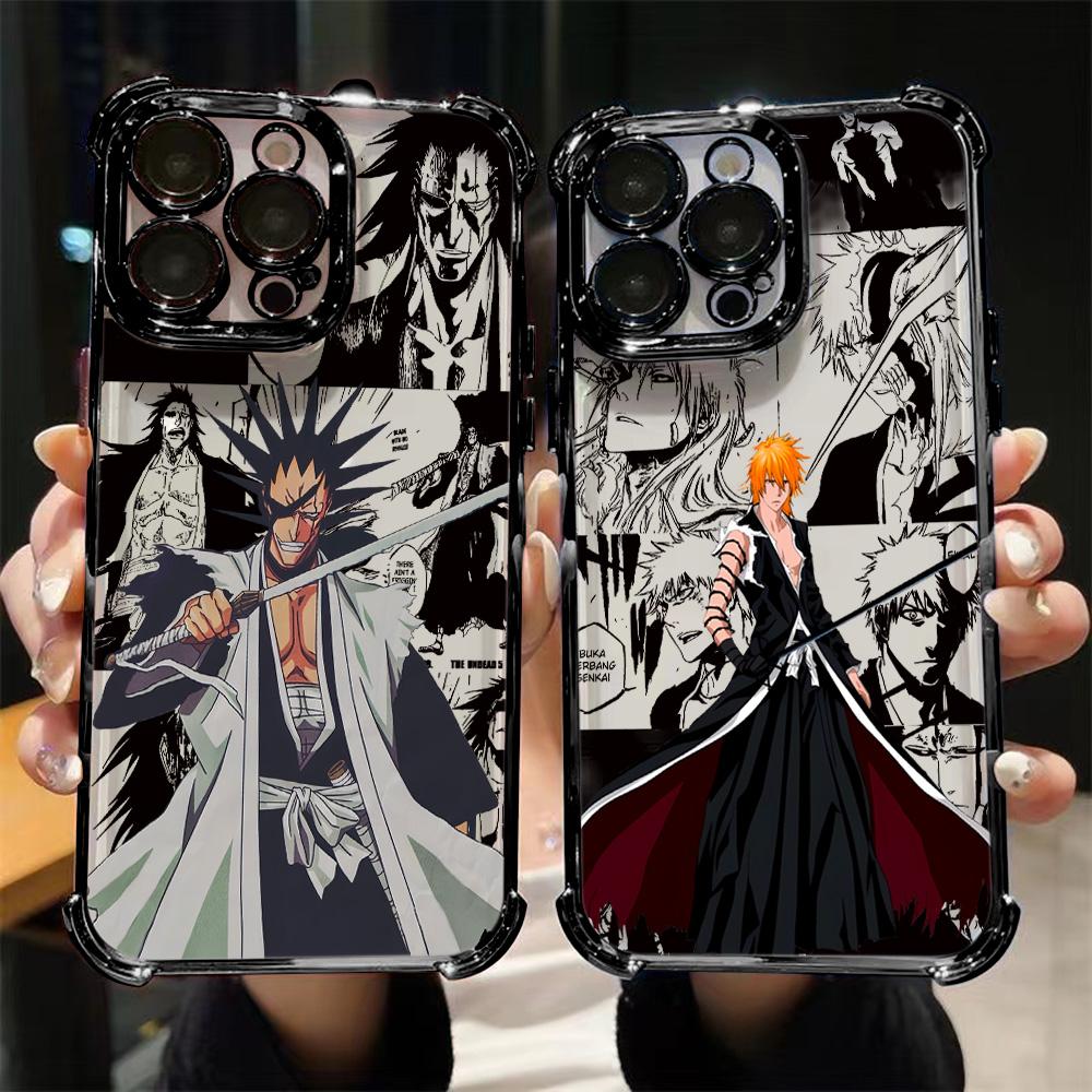 Luxury Anime Cool BLEACHS Plating Phone Case For Xiaomi Redmi A3 14C 13C 12C K50 A1 Note 14 13 12 11 10 Pro Plus 4G 5G Anti Fall