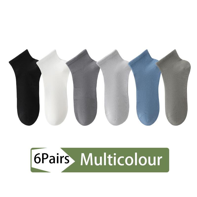 6Pairs High Quality Men Socks Short Combed Cotton Mesh Breathable Odor proof and antibacterial Spring Summer for Male sock New Size EUR38-45