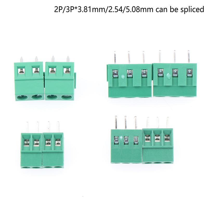 10 buc. Kf128 2Pin 3Pin 2.54Mm 3.81Mm 5.08Mm Spațiere bloc terminale îmbinare tip șurub Pcb șurub terminal splicabil