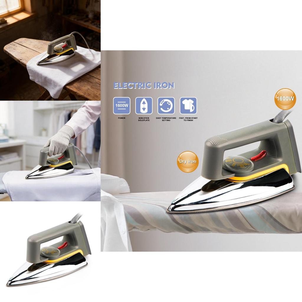 Oldfashioned Electric Clothes Iron With Mechanical Temperature Control For Household Tasks