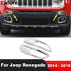 Turning Light Lamp Cover Trim For Jeep Renegade 2014 2015 2016 2017 2018  Chrome Car Turn Lights Bezel Trims Accessories