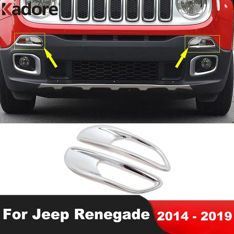Turning Light Lamp Cover Trim For Jeep Renegade 2014 2015 2016 2017 2018  Chrome Car Turn Lights Bezel Trims Accessories