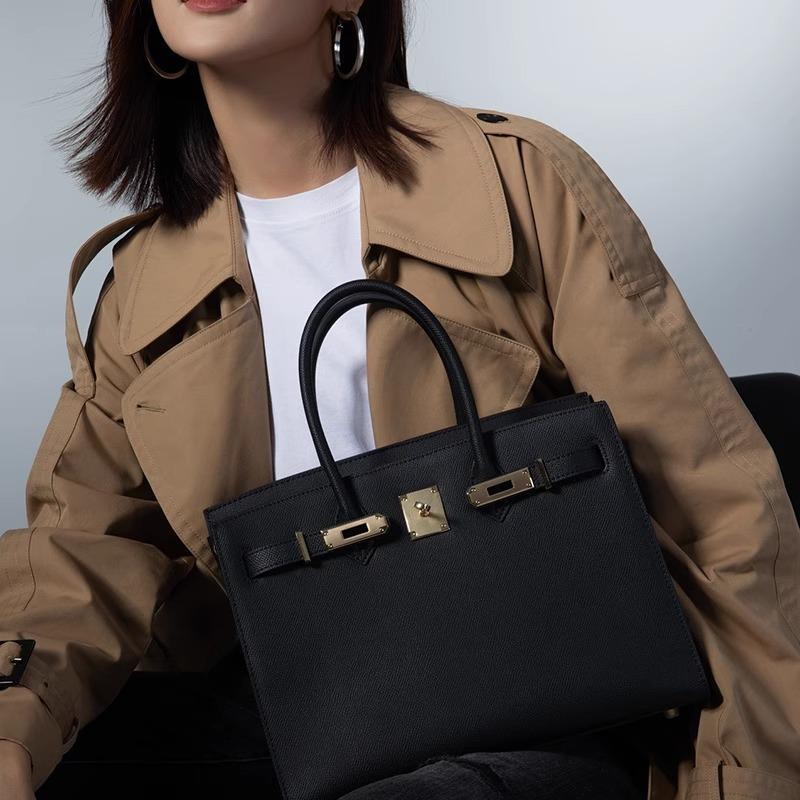 Platinum Bag, Handbag, Large-capacity Commuting To Work, Real Cowhide Women's Bag
