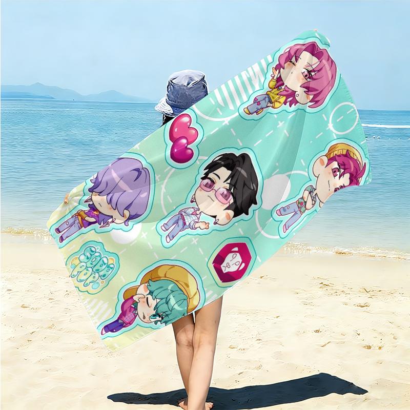 1Pc Fantasy Heroes Action Beach Towel Microfiber Beach Towel Thin Absorbent For Beach Swimming Yoga Bath Sports 0917195