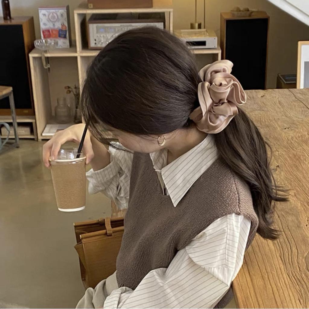 1 Stück Koreanische Damen Seide Elastische Haargummis Mädchen Pferdeschwanzhalter Haarband Accessoires